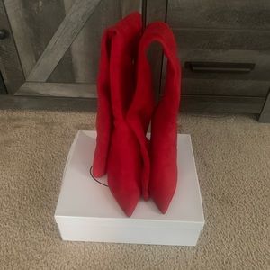 Steve Madden Womens Dominique Over-The-Knee Boots Thigh-High - Red